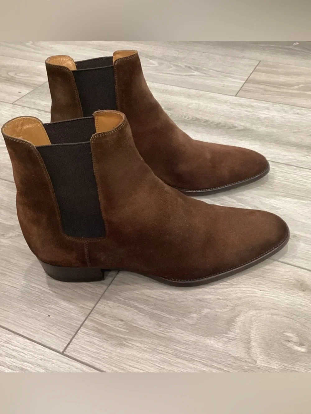 Saint Laurent Wyatt Chelsea Suede  Brown Size 41 YSL US 8 8.5